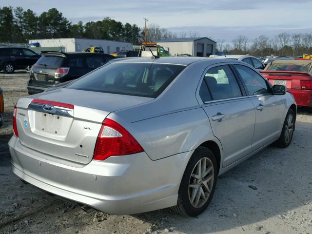 3FAHP0JG6BR291302 - 2011 FORD FUSION SEL SILVER photo 4