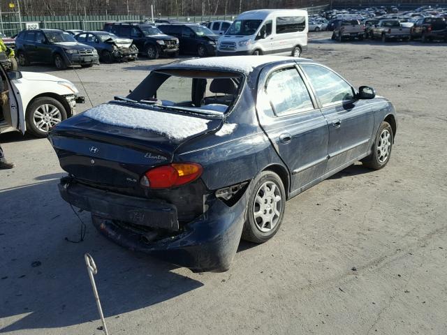 KMHJF35F2YU963631 - 2000 HYUNDAI ELANTRA GL BLUE photo 4