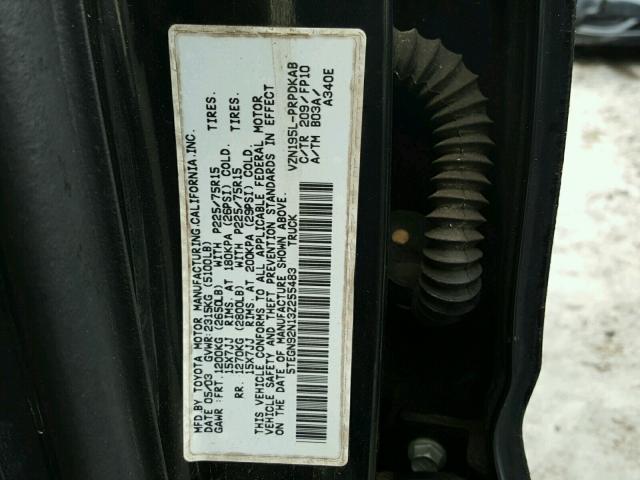 5TEGN92N13Z255483 - 2003 TOYOTA TACOMA DOU BLACK photo 10