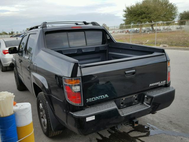 2HJYK163X7H535374 - 2007 HONDA RIDGELINE BLACK photo 3