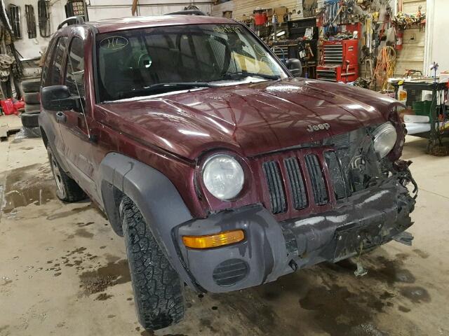 1J4GL48KX3W503856 - 2003 JEEP LIBERTY SP MAROON photo 1