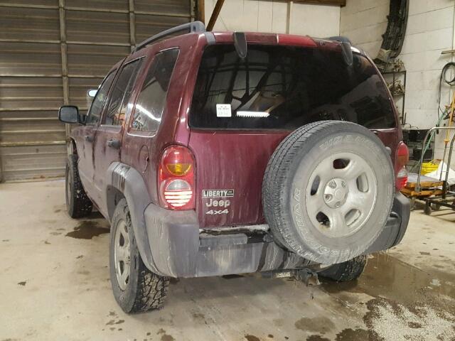 1J4GL48KX3W503856 - 2003 JEEP LIBERTY SP MAROON photo 3