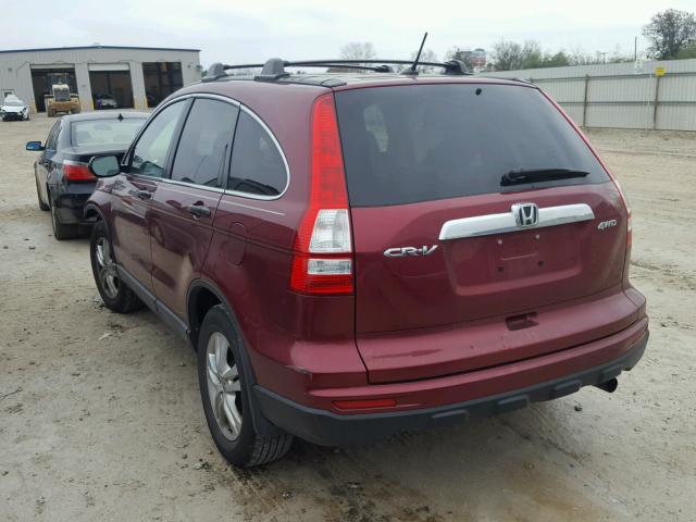 5J6RE4H50BL018171 - 2011 HONDA CR-V EX MAROON photo 3