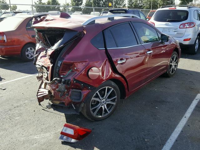 4S3GTAU6XH3703397 - 2017 SUBARU IMPREZA LI RED photo 4