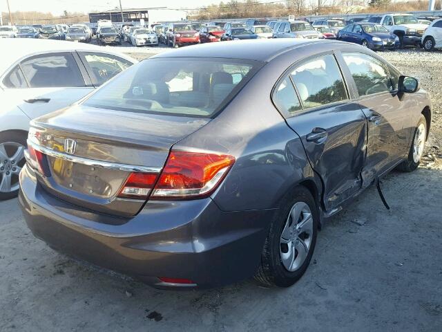 19XFB2F57FE705316 - 2015 HONDA CIVIC LX GRAY photo 4