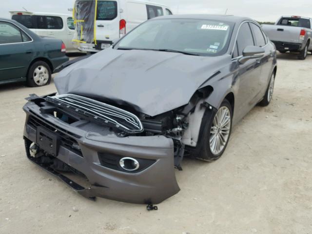 3FA6P0HD5ER355143 - 2014 FORD FUSION SE GRAY photo 2