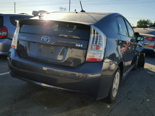 JTDKN3DUXA1222940 - 2010 TOYOTA PRIUS CHARCOAL photo 4