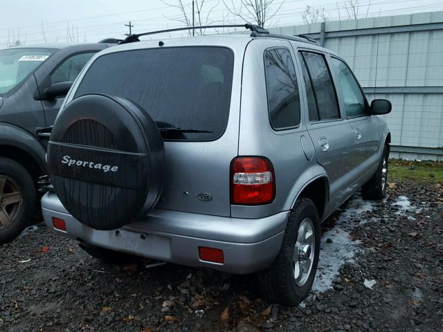 KNDJA723325144410 - 2002 KIA SPORTAGE SILVER photo 4