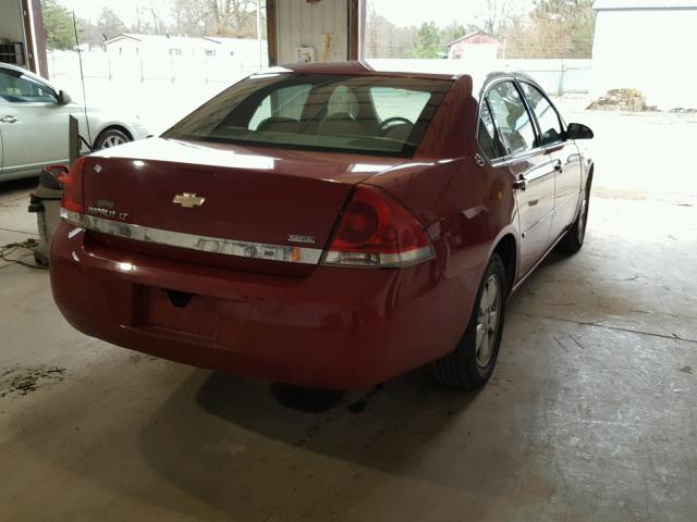 2G1WT55K079159800 - 2007 CHEVROLET IMPALA LT RED photo 4