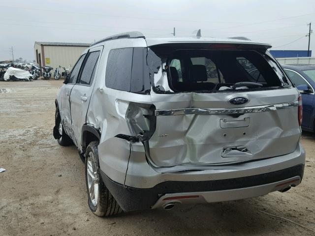 1FM5K7D89HGD52954 - 2017 FORD EXPLORER X SILVER photo 3