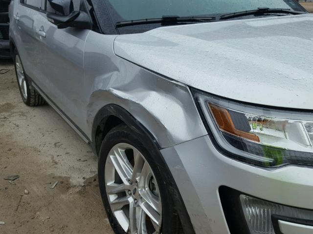 1FM5K7D89HGD52954 - 2017 FORD EXPLORER X SILVER photo 9