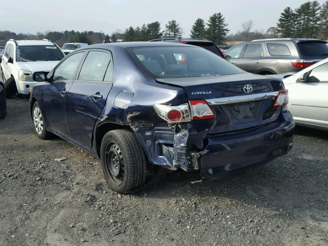 2T1BU4EE6DC106909 - 2013 TOYOTA COROLLA BA BLUE photo 3