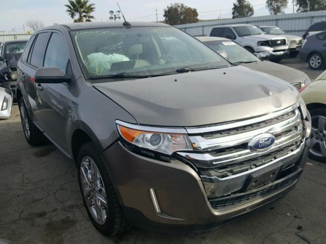 2FMDK4JC3EBA25603 - 2014 FORD EDGE SEL GRAY photo 1