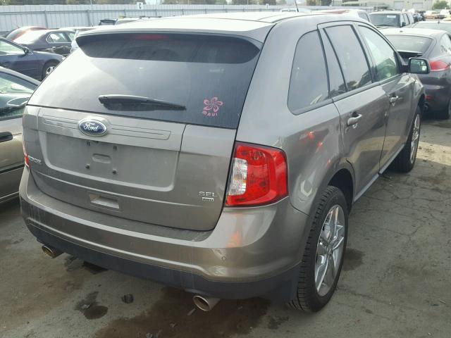 2FMDK4JC3EBA25603 - 2014 FORD EDGE SEL GRAY photo 4