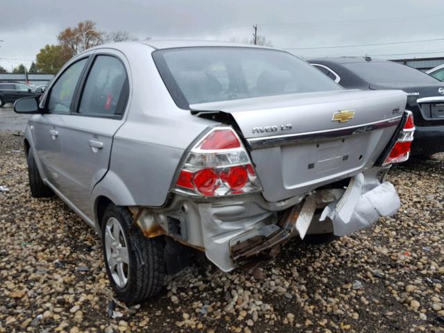 KL1TD56637B187217 - 2007 CHEVROLET AVEO BASE Gümüş foto 3