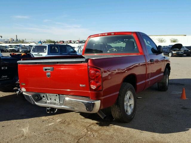 1D7HA16P07J504780 - 2007 DODGE RAM 1500 S RED photo 4