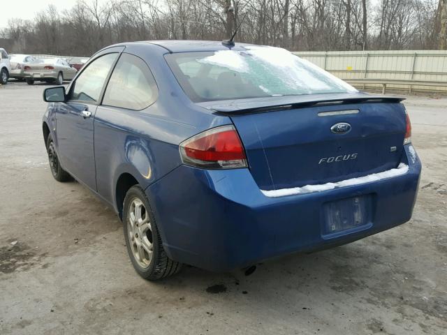 1FAHP32N79W193417 - 2009 FORD FOCUS SE BLUE photo 3