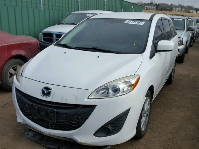 JM1CW2BL3C0124945 - 2012 MAZDA 5 WHITE photo 2