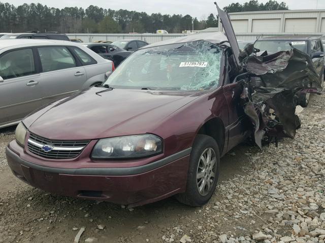 2G1WF52E949185037 - 2004 CHEVROLET IMPALA MAROON photo 2