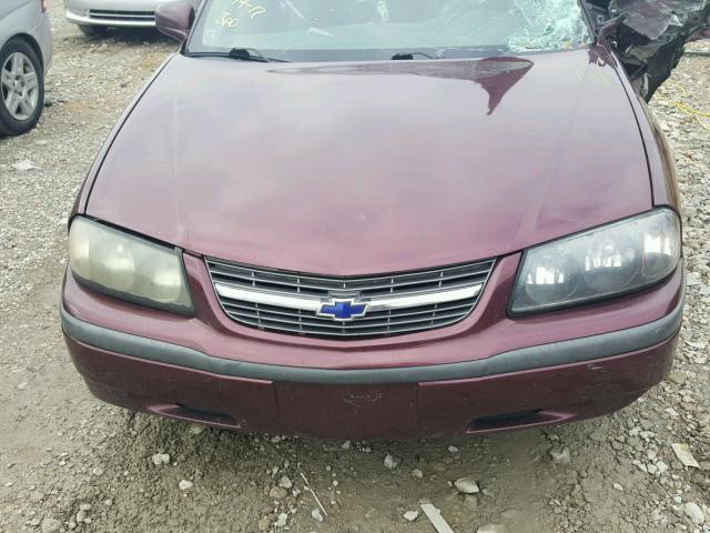 2G1WF52E949185037 - 2004 CHEVROLET IMPALA MAROON photo 7