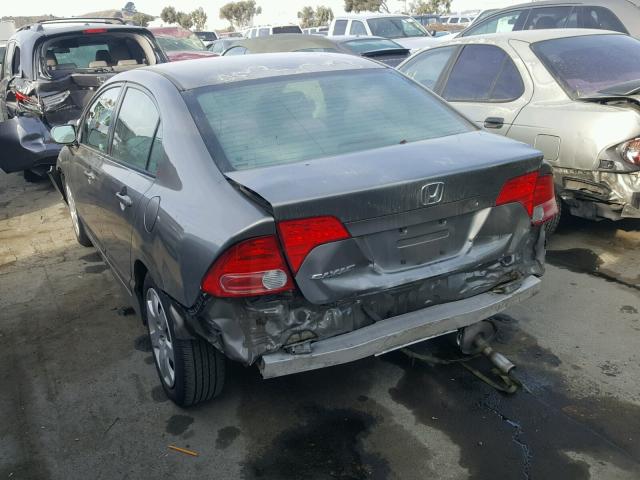 2HGFA16506H504571 - 2006 HONDA CIVIC LX GRAY photo 3