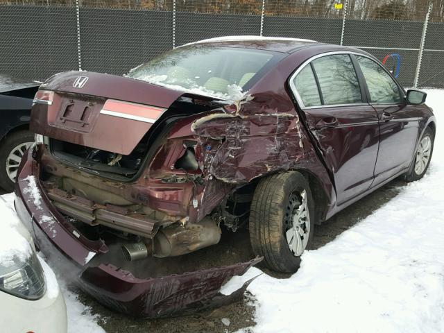 1HGCP2F34BA011409 - 2011 HONDA ACCORD LX BURGUNDY photo 4