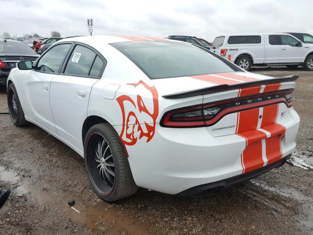 2C3CDXAT6GH188035 - 2016 DODGE CHARGER PO WHITE photo 3