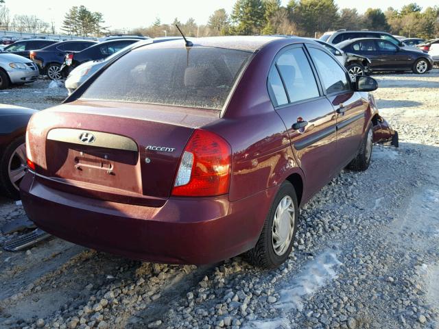 KMHCM46C59U317736 - 2009 HYUNDAI ACCENT GLS MAROON photo 4