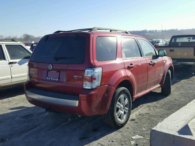 4M2CU91168KJ23471 - 2008 MERCURY MARINER RED photo 4