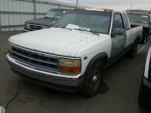 1B7GL23X7TS591186 - 1996 DODGE DAKOTA WHITE photo 2