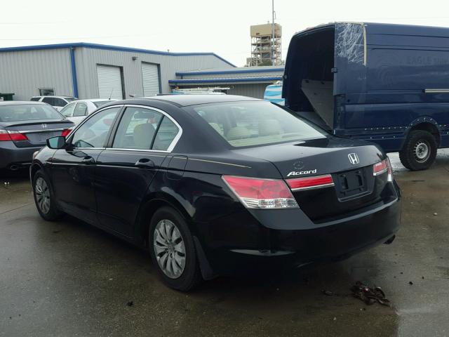 1HGCP2F38CA066110 - 2012 HONDA ACCORD LX BLACK photo 3