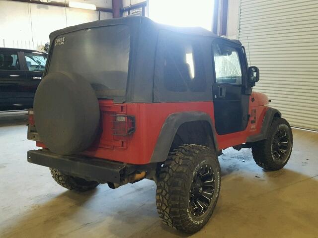 1J4FA29113P369843 - 2003 JEEP WRANGLER / RED photo 4