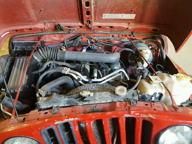 1J4FA29113P369843 - 2003 JEEP WRANGLER / RED photo 7