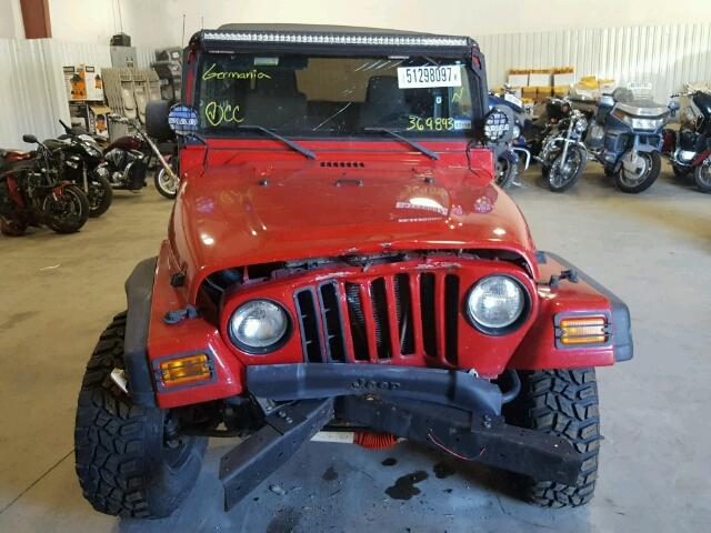 1J4FA29113P369843 - 2003 JEEP WRANGLER / RED photo 9