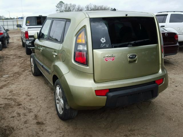 KNDJT2A20B7239842 - 2011 KIA SOUL GREEN photo 3