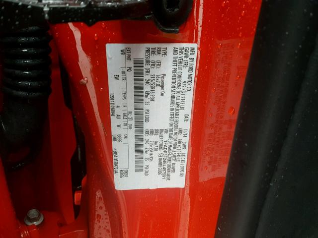 1FADP3F24EL457591 - 2014 FORD FOCUS SE RED photo 10