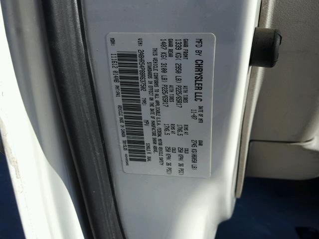 2A8HR54P88R637502 - 2008 CHRYSLER TOWN & COU WHITE photo 10