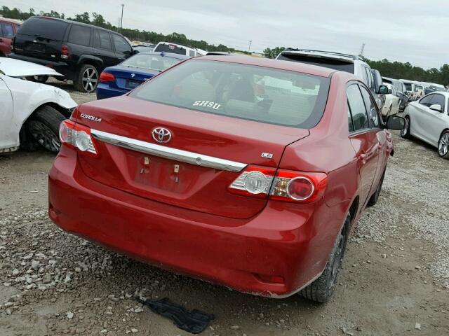 5YFBU4EE0CP026519 - 2012 TOYOTA COROLLA BA RED photo 4