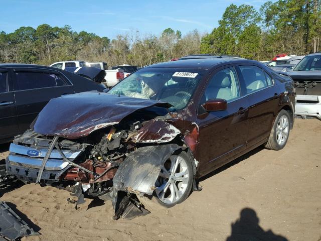 3FAHP0HA8CR184688 - 2012 FORD FUSION SE BURGUNDY photo 2