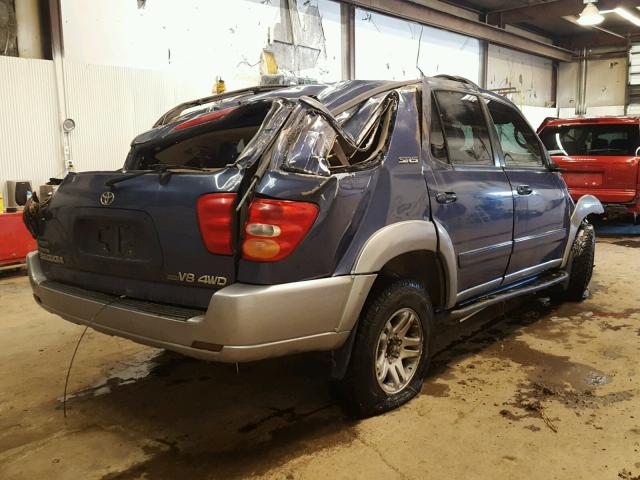 5TDBT44A44S210114 - 2004 TOYOTA SEQUOIA SR BLUE photo 4