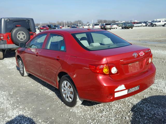 1NXBU40E29Z029114 - 2009 TOYOTA COROLLA BA RED photo 3