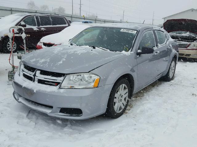 1C3CDZAB9EN195942 - 2014 DODGE AVENGER SE SILVER photo 2