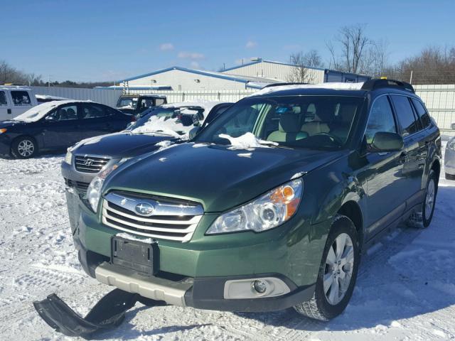 4S4BRBKCXB3361606 - 2011 SUBARU OUTBACK 2. GREEN photo 2