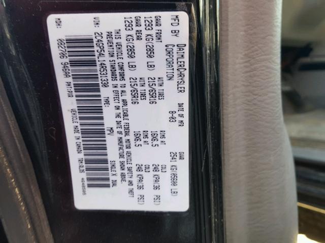 2C4GP54L14R531330 - 2004 CHRYSLER TOWN & COU Qara foto 10