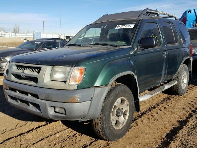 5N1ED28Y4YC573750 - 2000 NISSAN XTERRA XE GREEN photo 2