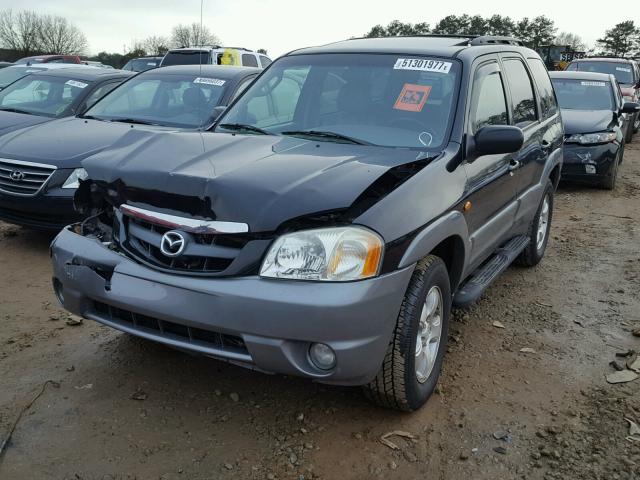 4F2YU09122KM15377 - 2002 MAZDA TRIBUTE LX BLACK photo 2