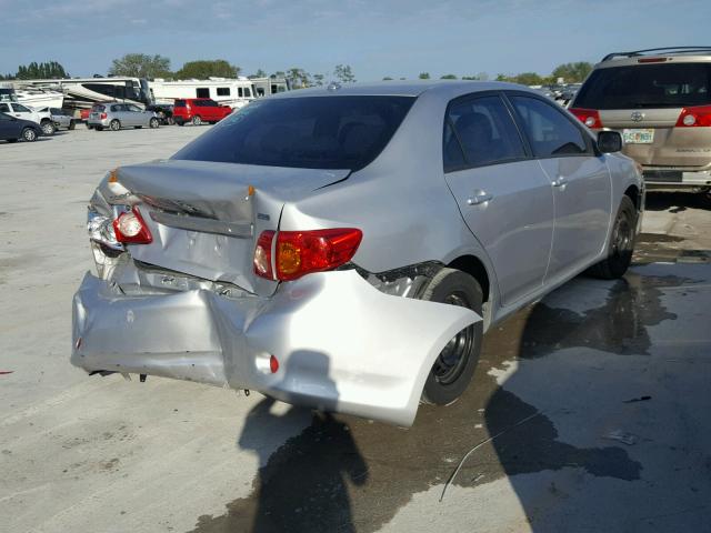 2T1BU4EE2AC436316 - 2010 TOYOTA COROLLA BA SILVER photo 4