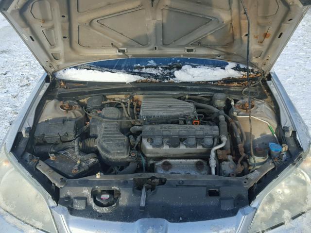 2HGES16565H597913 - 2005 HONDA CIVIC LX SILVER photo 7