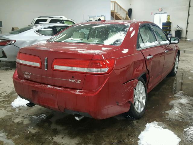 3LNHL2GC6BR768411 - 2011 LINCOLN MKZ RED photo 4