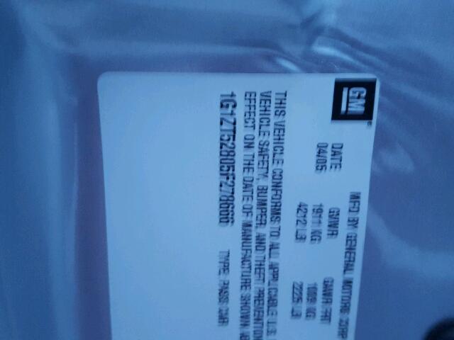 1G1ZT52805F278666 - 2005 CHEVROLET MALIBU LS 银色 照片 10